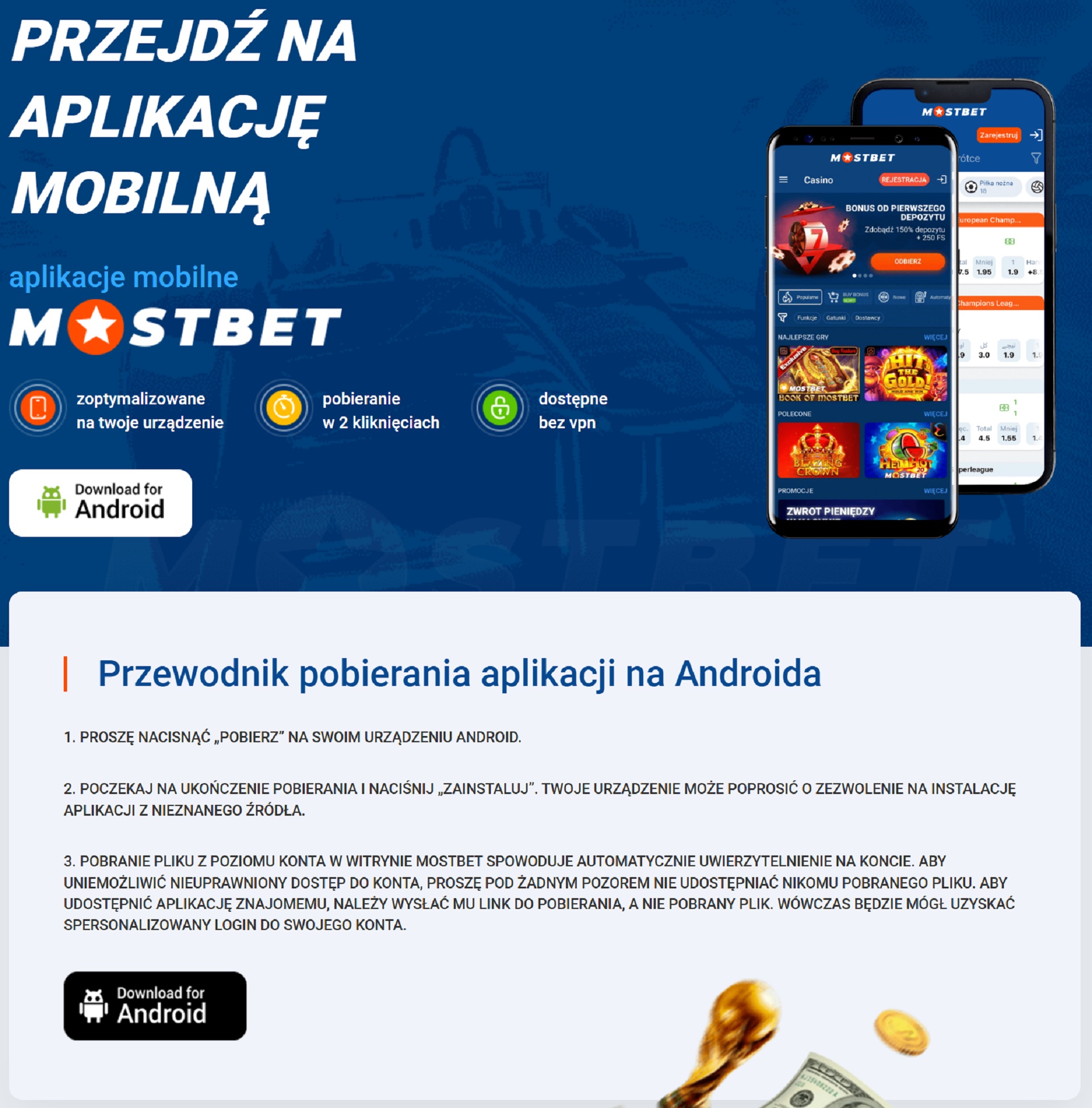 Aplikacja mobilna Mostbet na Androida i iOS – dostęp do zakładów i kasyna